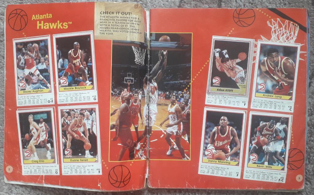 Альбом для наклеек Panini. Basketball '94-'95. Есть 219 из 230 наклеек. 2