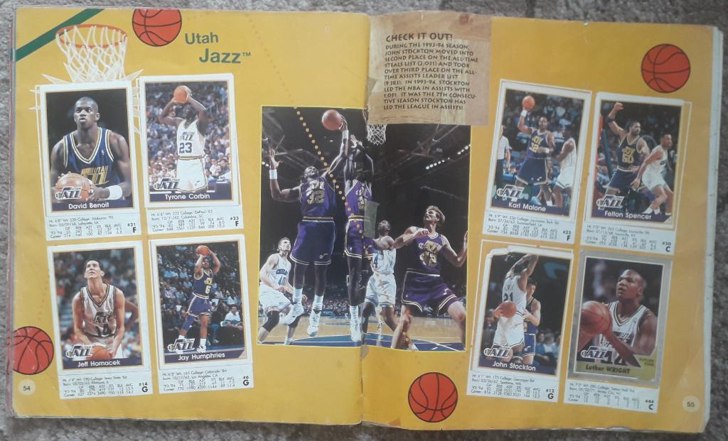 Альбом для наклеек Panini. Basketball '94-'95. Есть 219 из 230 наклеек. 5