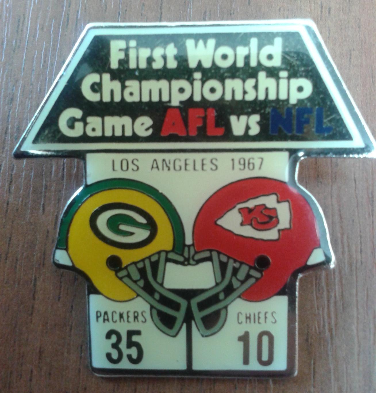 Значок Американский футбол. First World Championship Game AFL vs NFL 1976