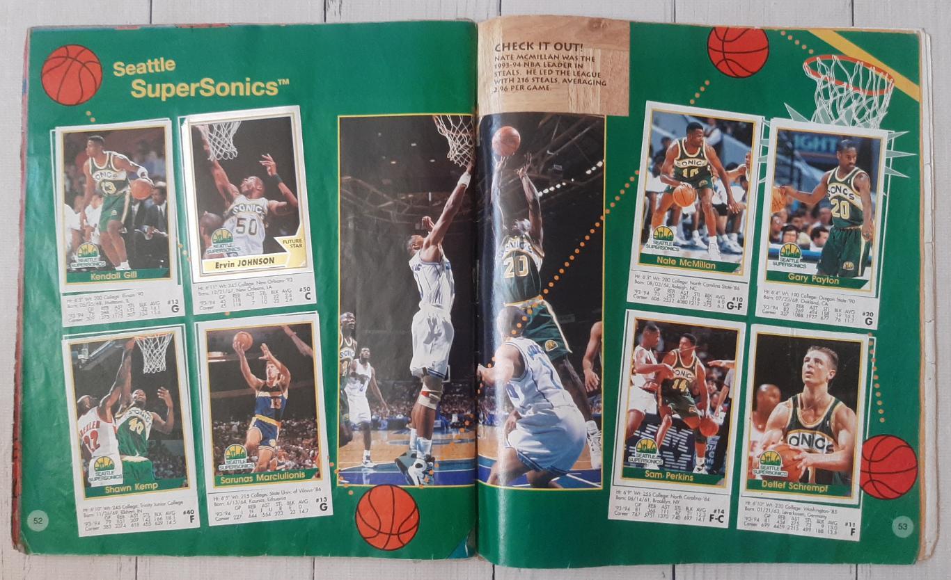 Альбом Panini. Basketball '94-'95. 219 з 230 наклейок. 3