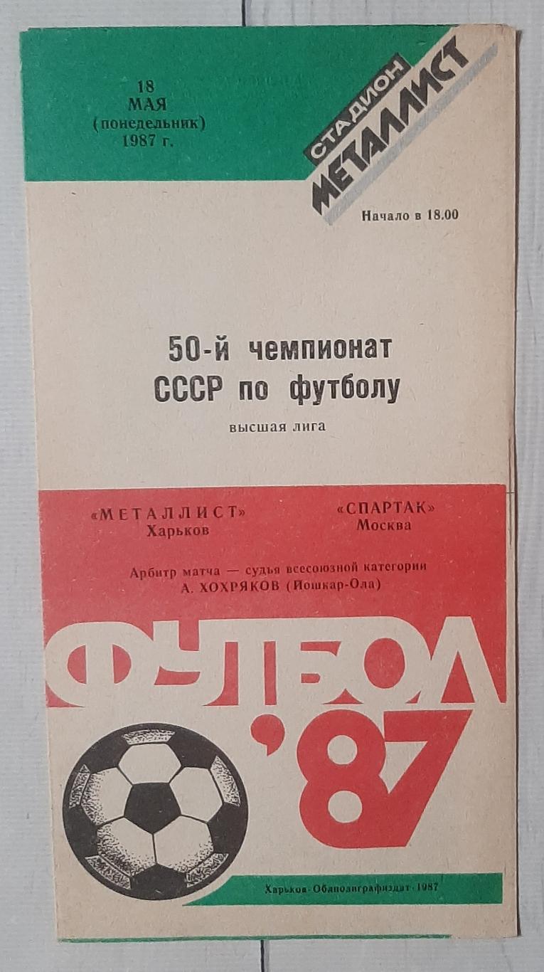 Металіст Харків - Спартак Москва 18.05.1987.