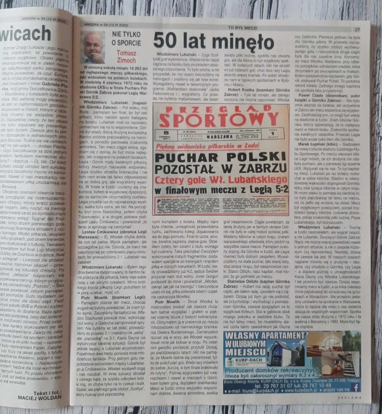 Тижневик Angora. Польща. 12.06.2022. Є деякі спортивні статті 3
