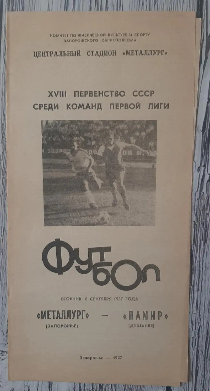 Металург Запоріжжя - Памір Душанбе /08.09.1987/