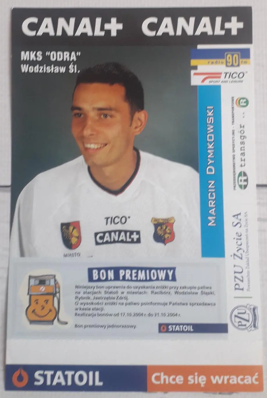 Білет Одра Водзіслав Шльонський - Вісла Краків 17.10.2004 Чемпіонат Польщі