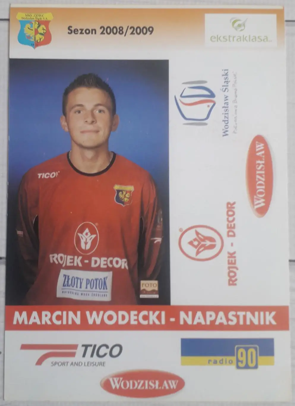 Білет Одра Водзіслав Шльонський - Пяст Глівіце 23.05.2009 Чемпіонат Польщі
