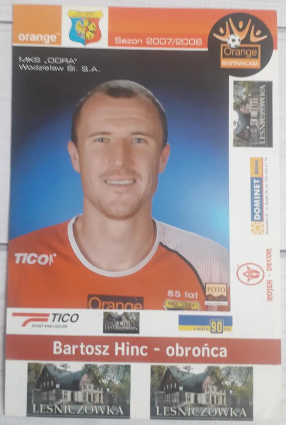 Білет Одра Водзіслав Шльонський - ГКС Белхатув 16.03.2008 Чемпіонат Польщі