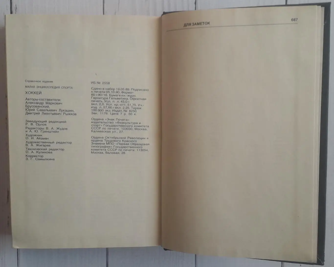 Хоккей. Малая энциклопедия спорта 1990 2