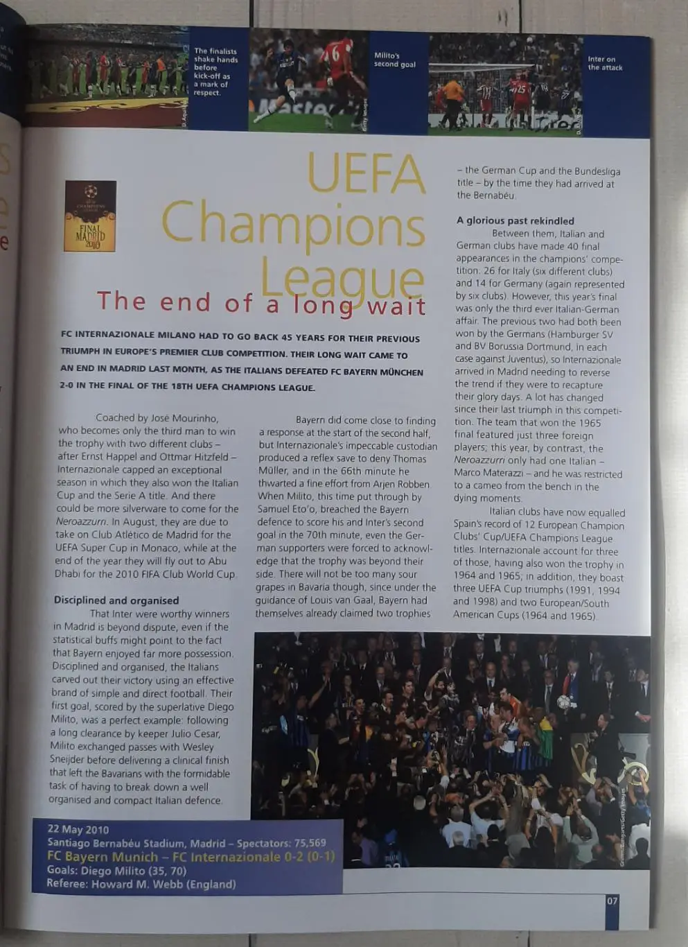 Журнал. UEFA direct. Липень 2010. Баварія - Інтер, Атлетіко -Фулхем 1