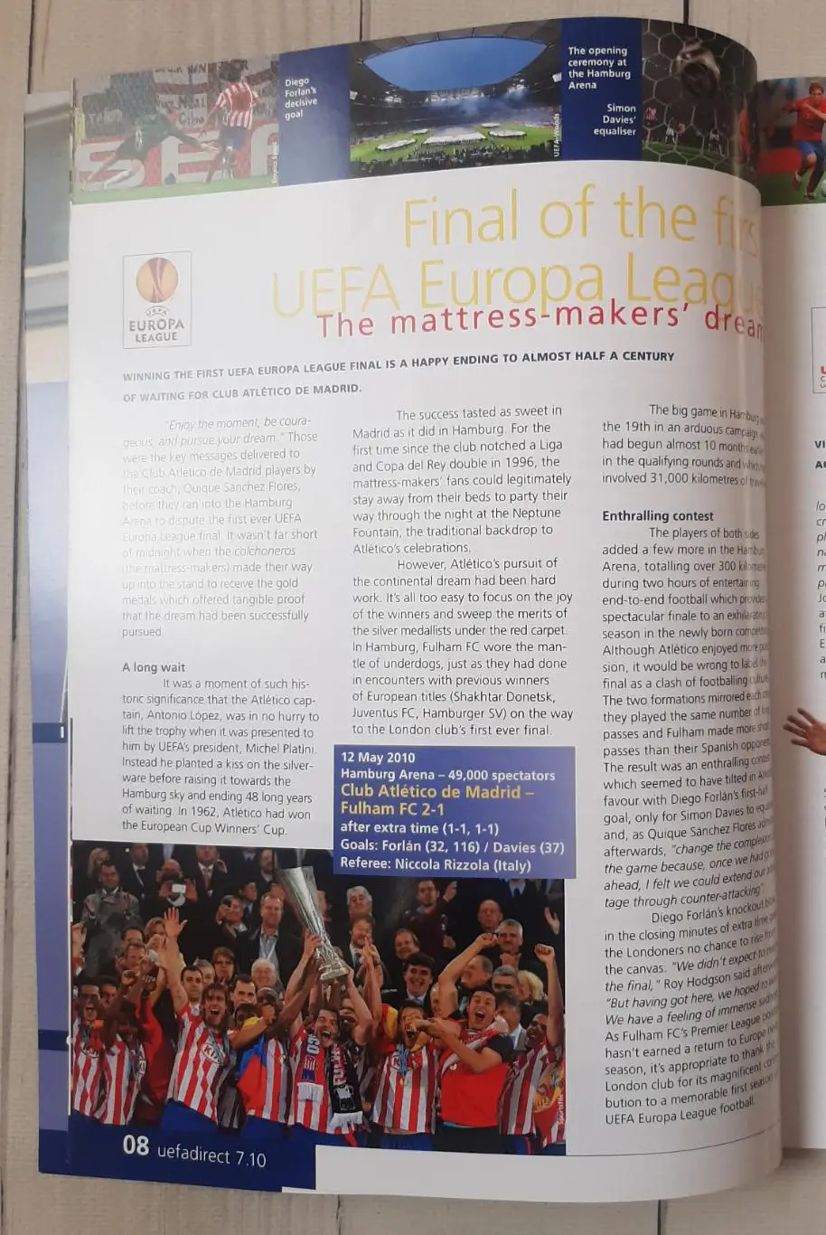 Журнал. UEFA direct. Липень 2010. Баварія - Інтер, Атлетіко -Фулхем 3