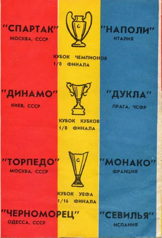 Футбол 1990-91 г.г. II круг. Европейские Кубки. 1