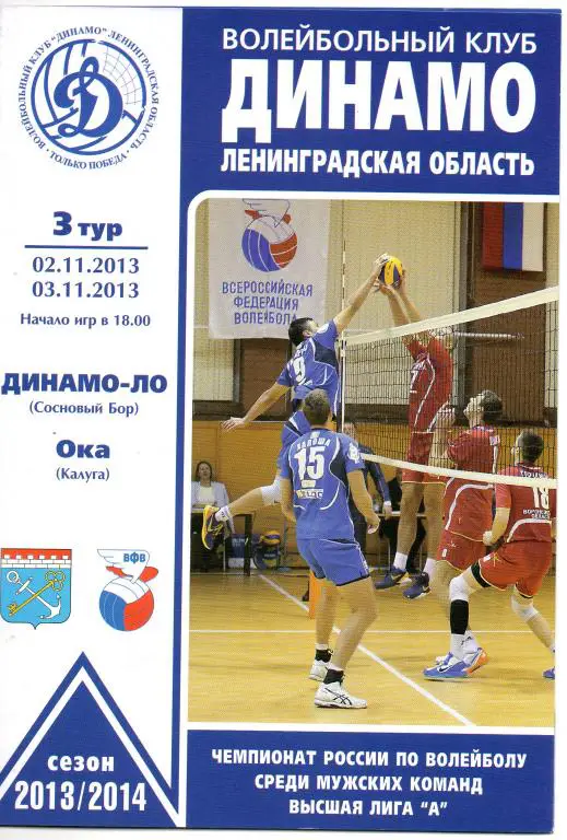 Динамо-ЛО (Сосновый Бор) - Ока (Калуга) 02-03.11.2013