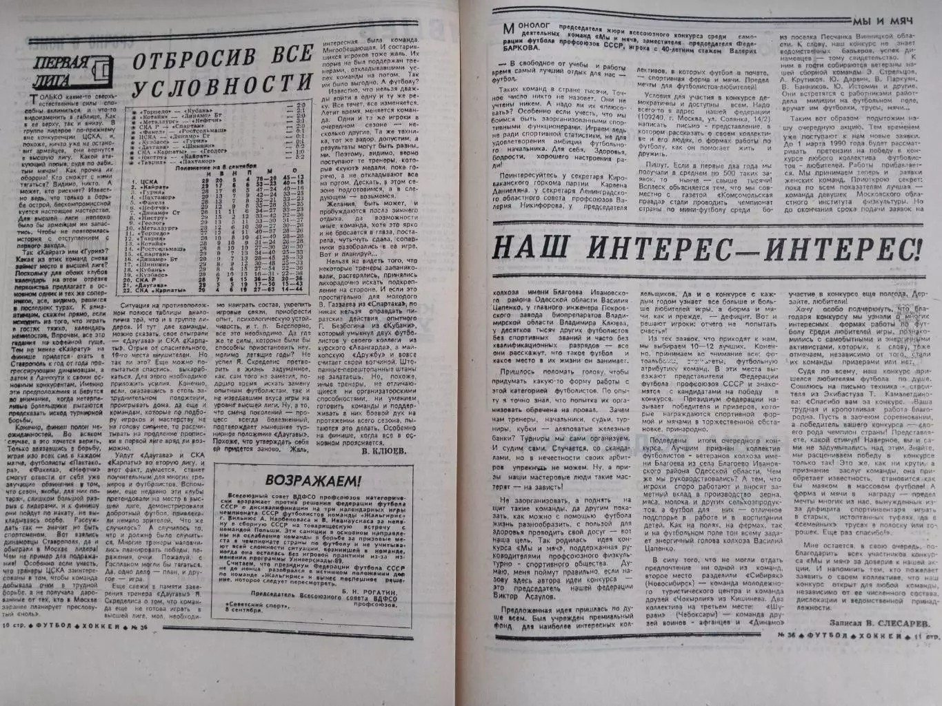Футбол-Хоккей N36 от 10.09.1989 г. 3