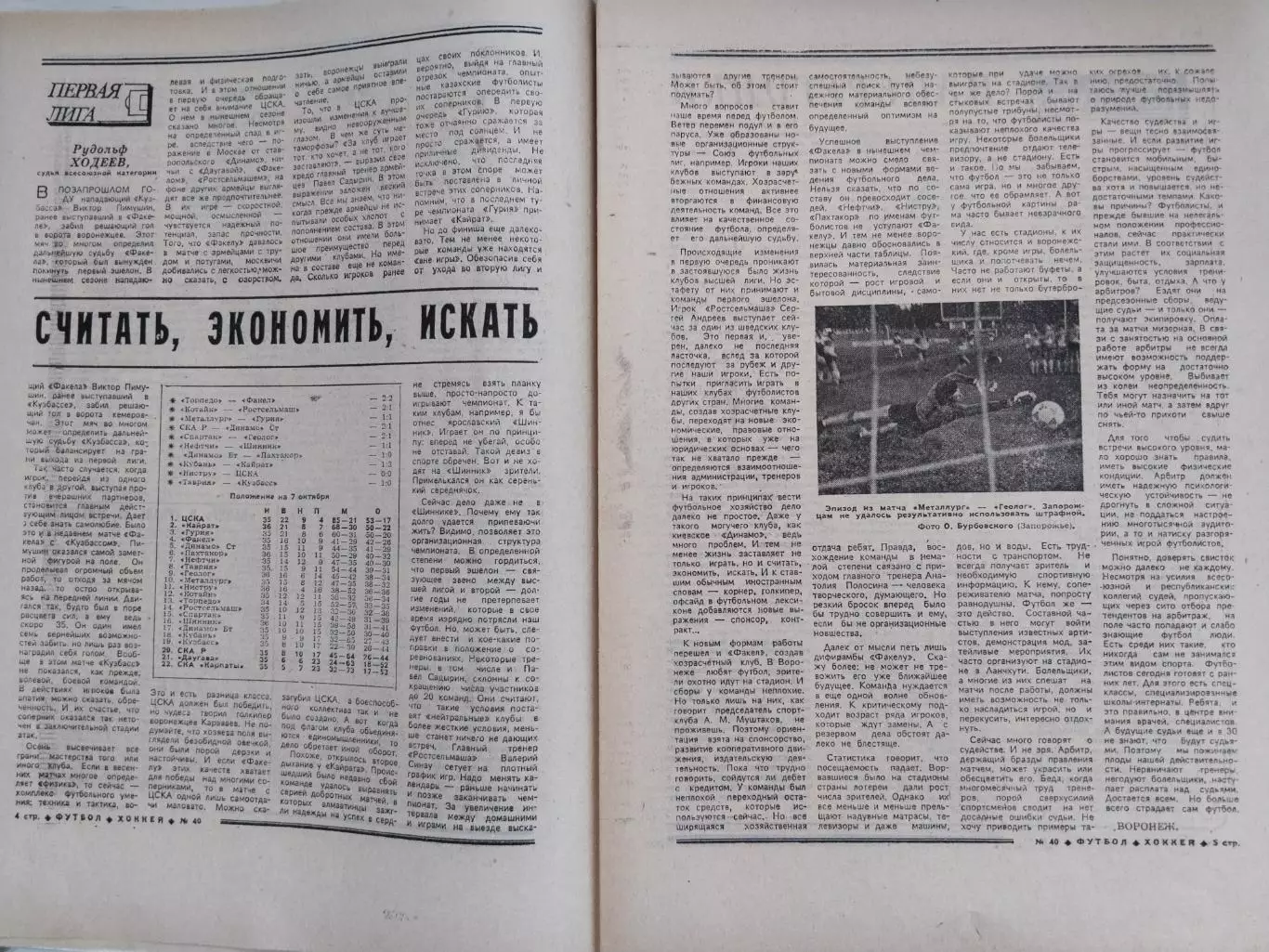 Футбол-Хоккей N40 от 08.10.1989 г. 2