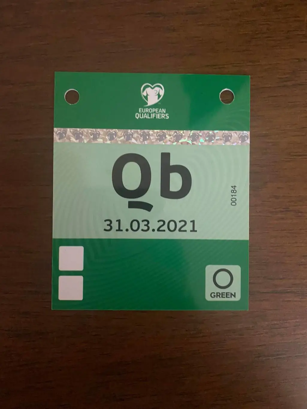 Пропуск(бейдж) матча квапификации ЧМ 2022ГРЕЦИЯ - ГРУЗИЯ от 31.03.2021 г.
