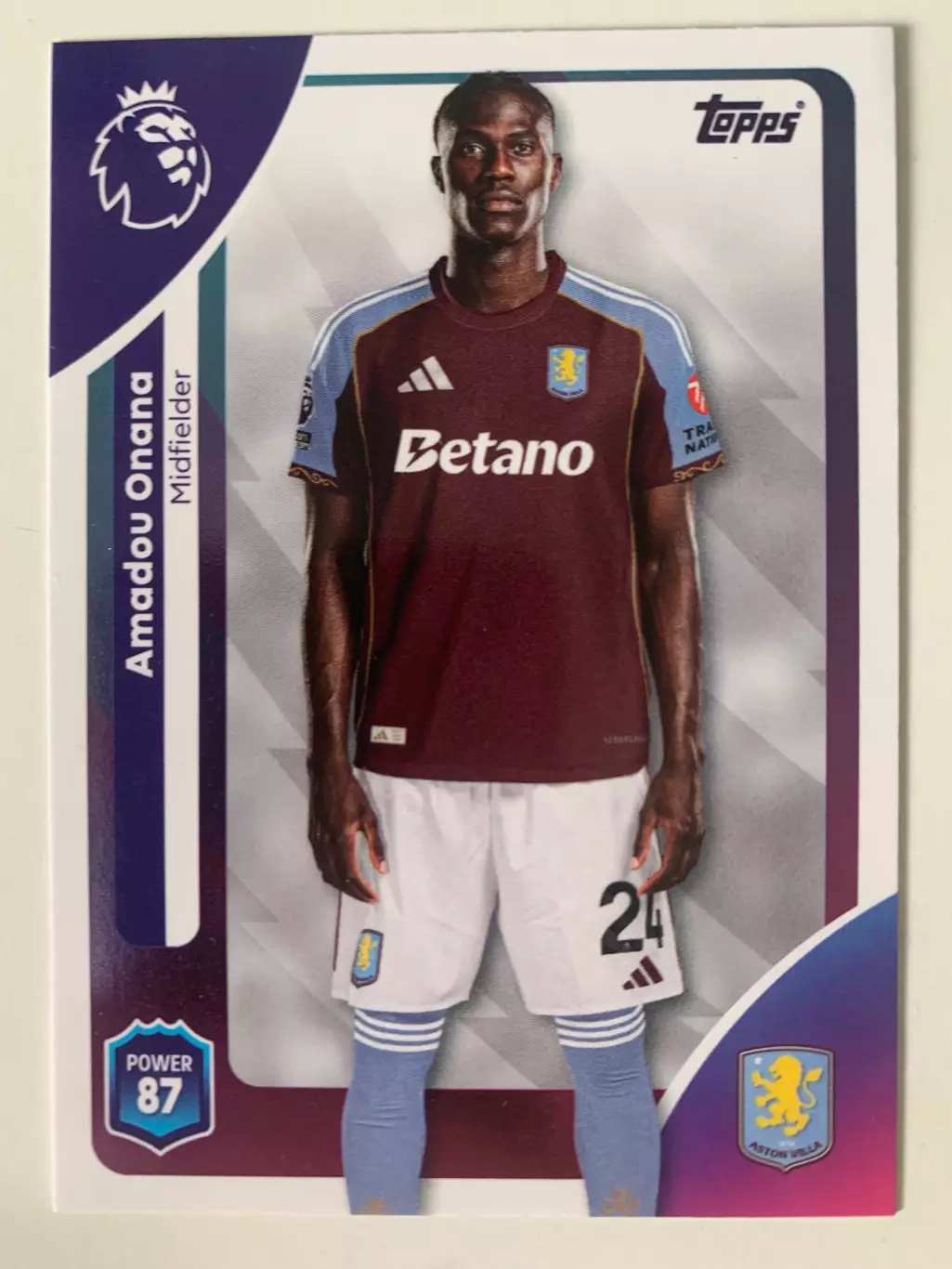 Карточка Амаду Онана Астон Вилла