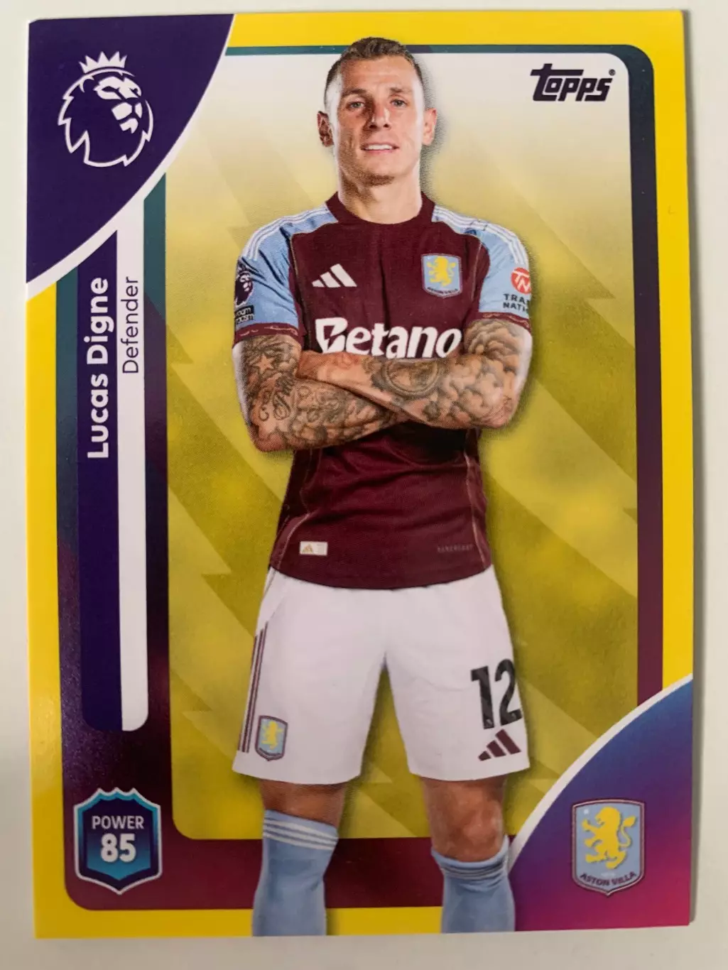 Карточка Люка Динь Астон Вилла