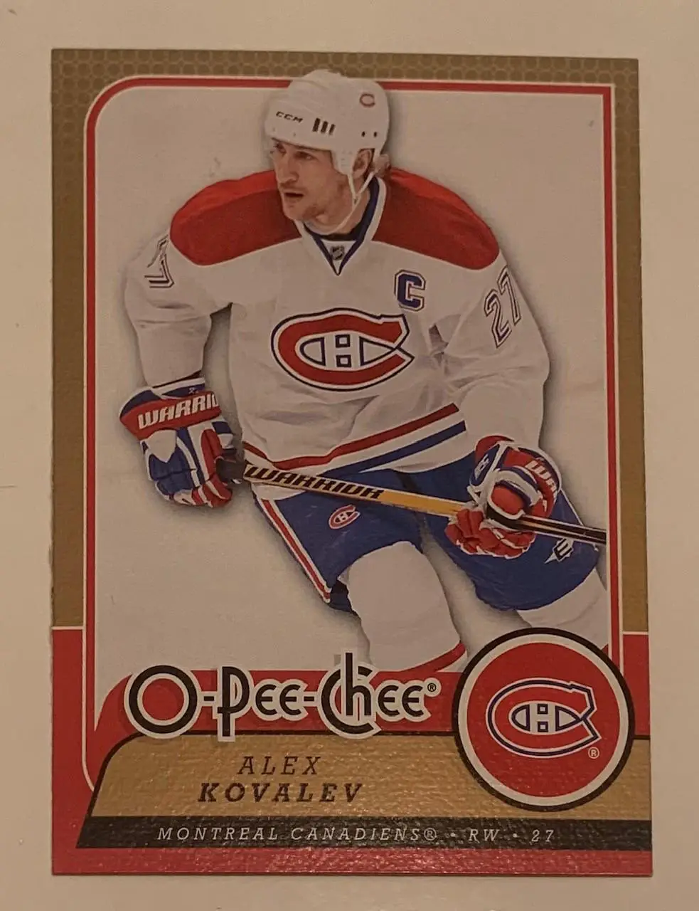 Карточка Алексей Ковалев Монреаль Канадиенс