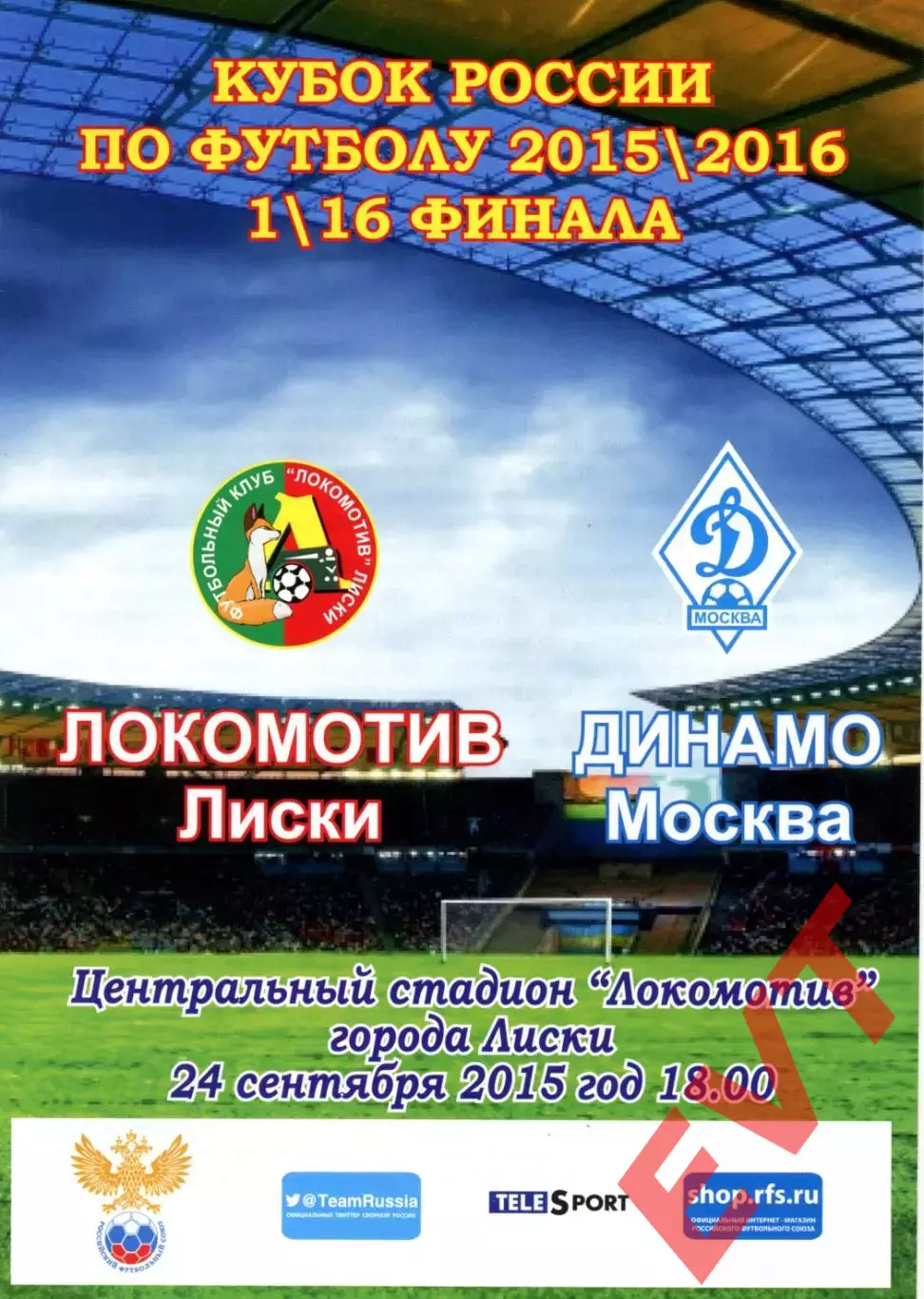 Локомотив Лиски - Динамо Москва. Кубок России 2015/2016. 24.09.2015. Официальная
