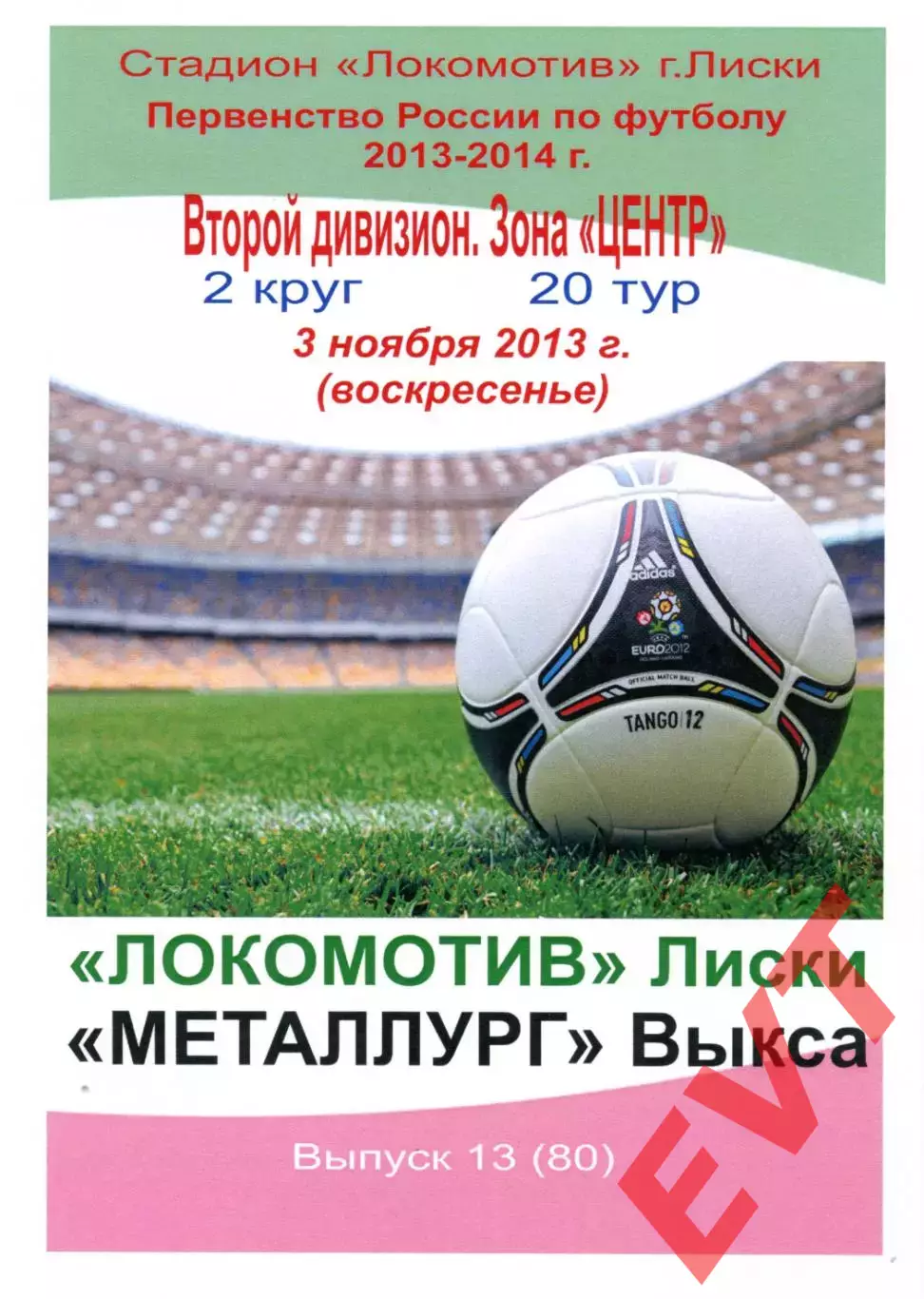 Локомотив Лиски - Металлург Выкса. 2 дивизион 2013/2014. 3.11.2013. Тимашов.