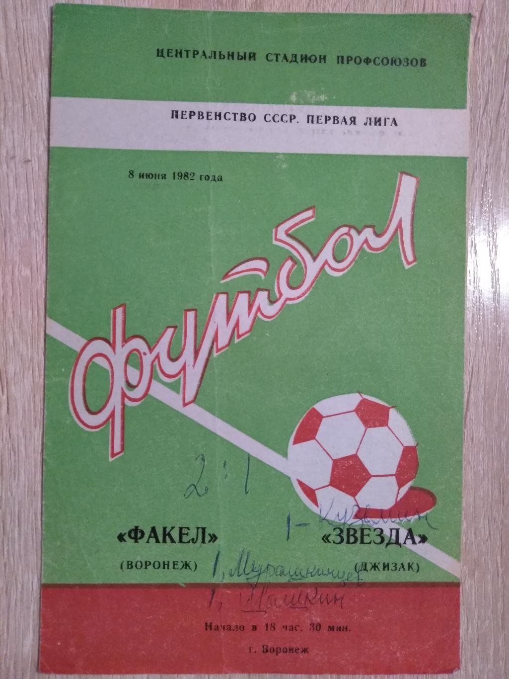 Факел Воронеж - Звезда Джизак, Узбекистан. 8.06.1982г.