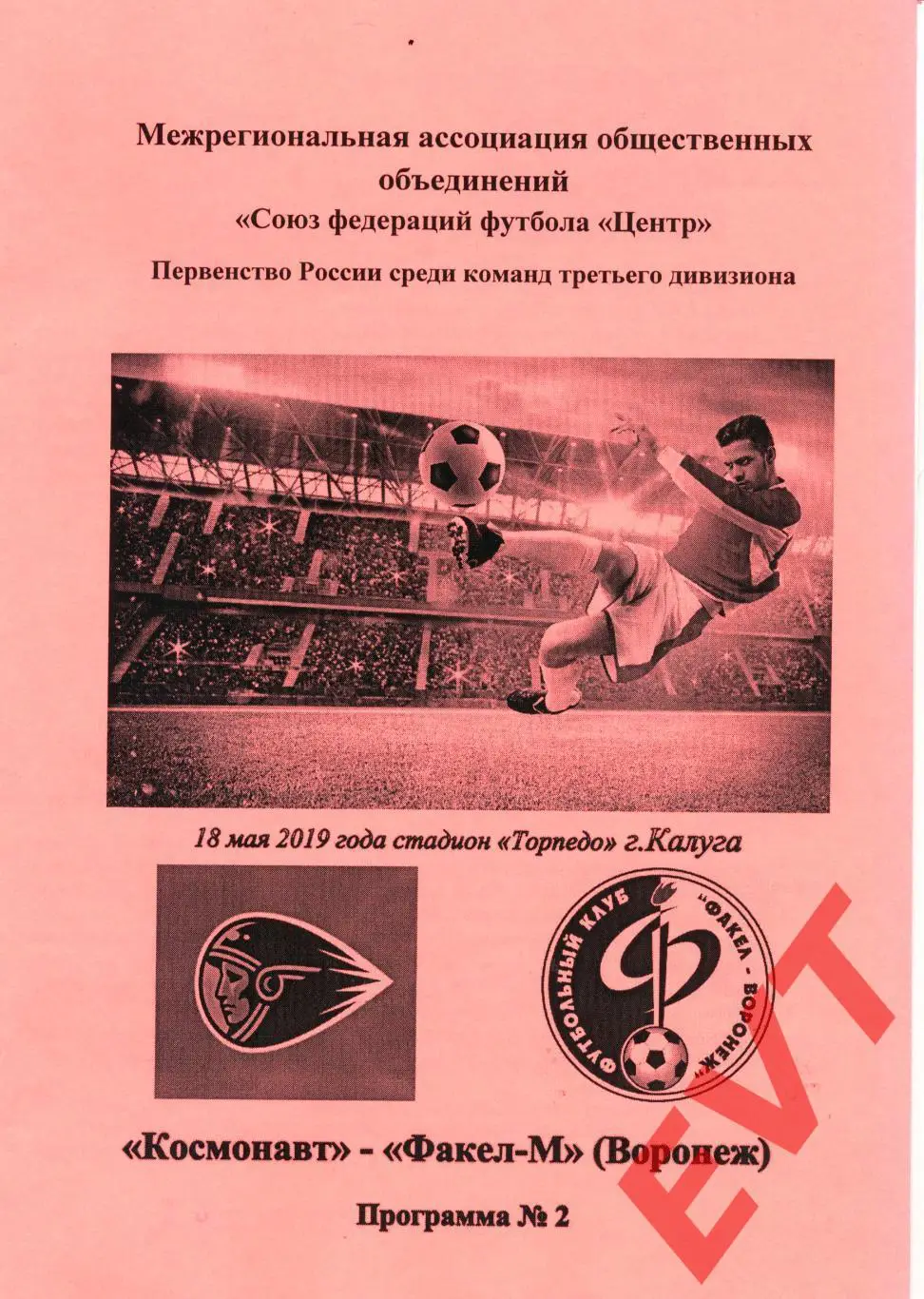 Космонавт Калуга - Факел-М Воронеж. СФФ Центр. 18.05.2019. Вид 2.