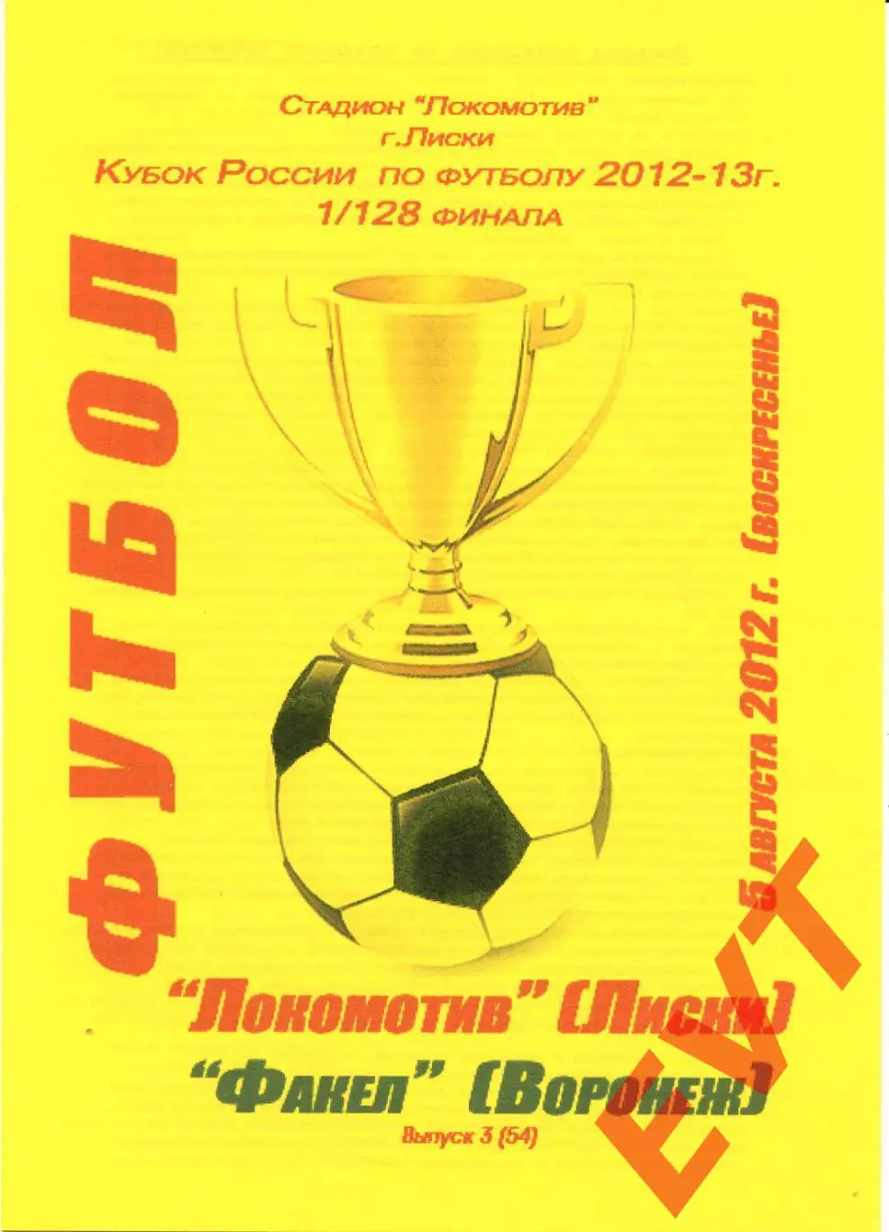 Локомотив Лиски - Факел Воронеж. Кубок России. 2012/13. 5.08.2012. Альтерн.