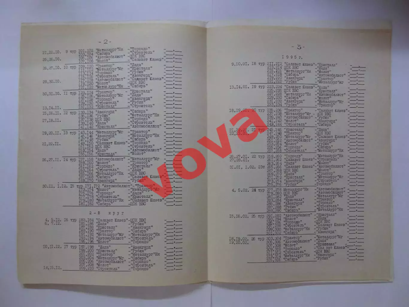 1994-1995г.ЦСК ВВС(Самара).Программа сезона.1-й выпуск 3