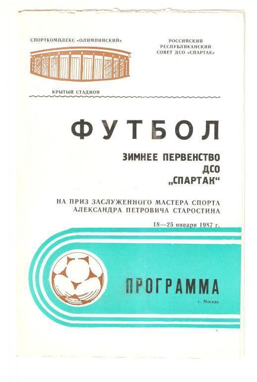 1987г.Зимнее первенство ДСОСпартак. Кострома, Находка, Тюмень, Уралан и др.