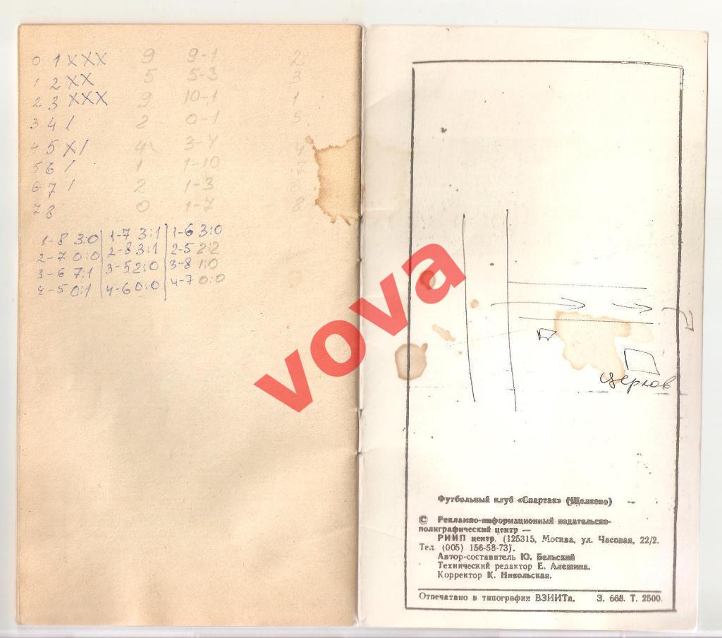 1993г. Справочник-календарь. Спартак(Щелково). Составитель: Ю.А.Бельский 7