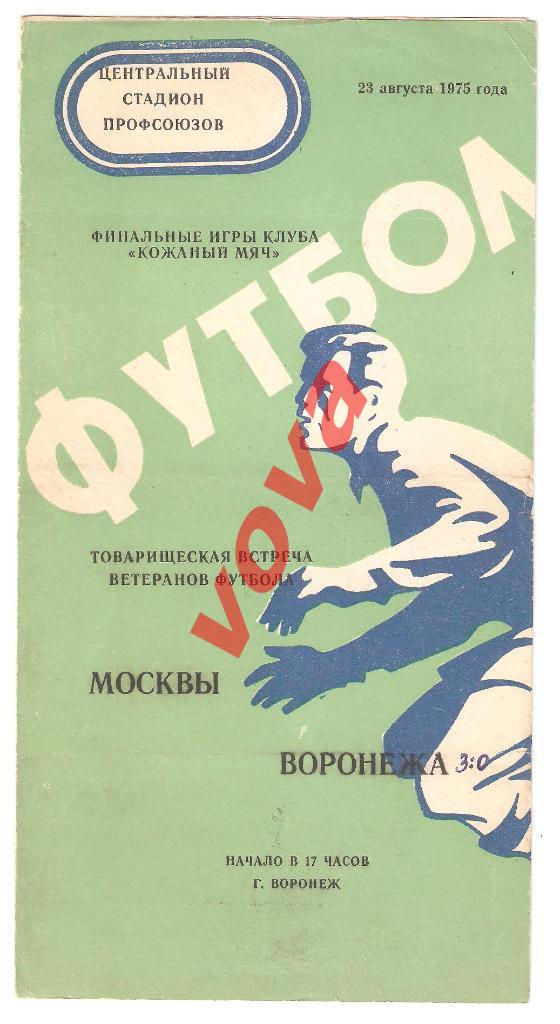 23.08.1975г.Товарищеский матч ветеранов. Воронеж- Москва. Финал Кожаный мяч.