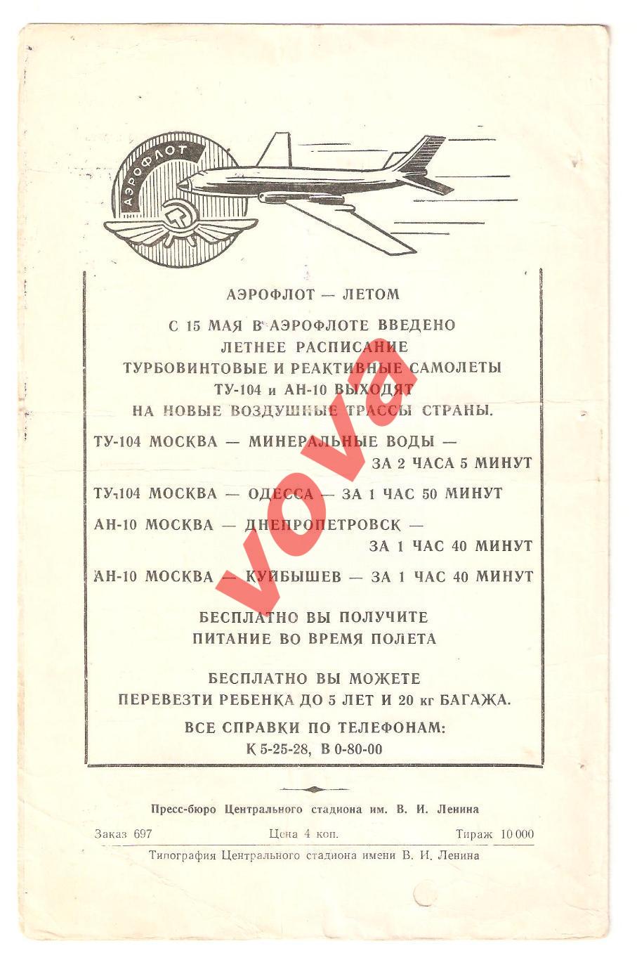 19.05.1961г. Первенство СССР. Спартак(Москва)- Молдова(Кишенев) 1