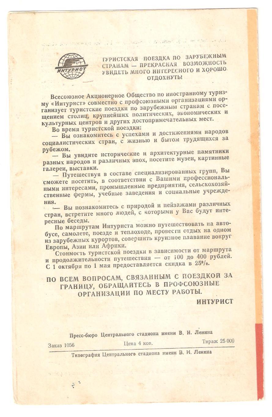 30.07.1961г. Первенство СССР. Динамо(Москва)- Спартак(Москва) 1