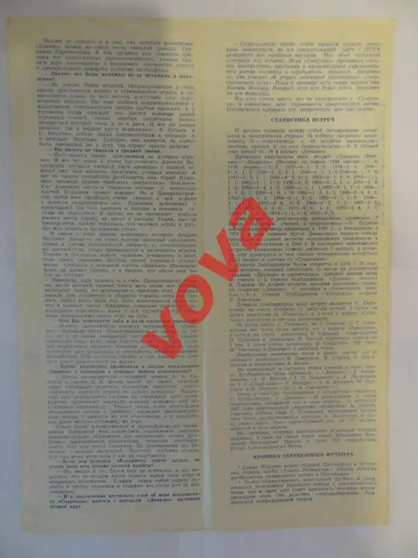 20.07.1975г. Первенство СССР. Динамо(Москва)- Спартак(Москва) Обложка №1 1
