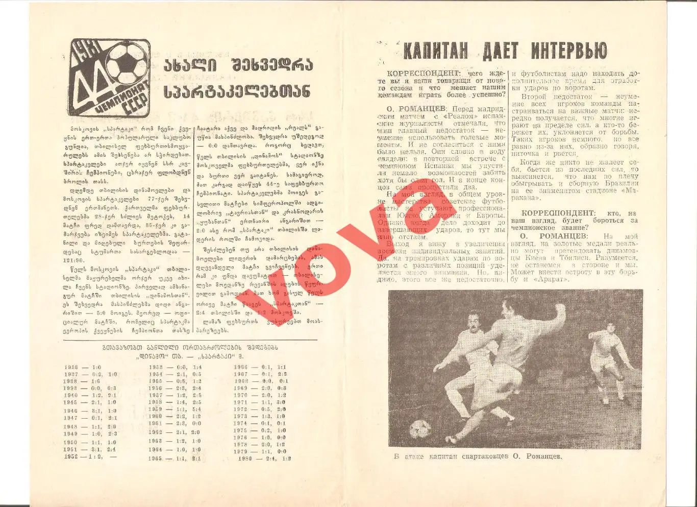 01.04.1981г. Чемпионат СССР. Динамо(Тбилиси)- Спартак(Москва) 1