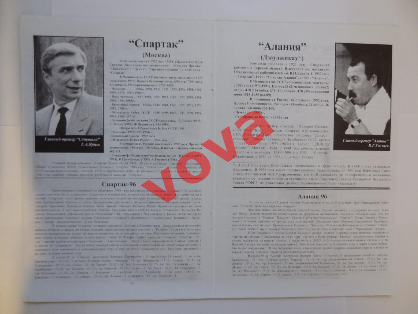 16.11.1996г. Чемпионат России. Спартак(Москва)- Алания(Владикавказ) №4 1