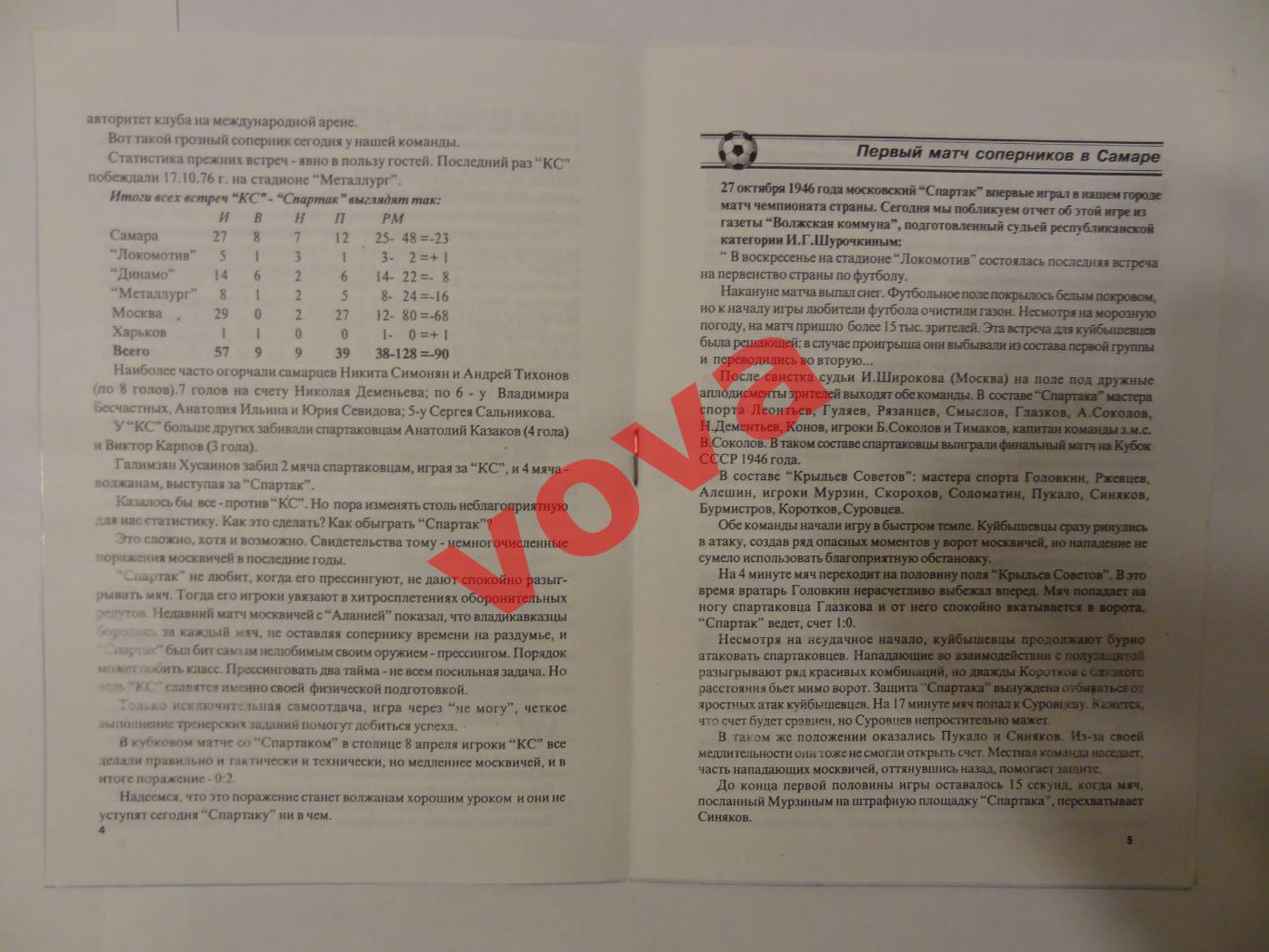 09.05.1998г. Чемпионат России. Крылья Советов(Самара)- Спартак(Москва) 2