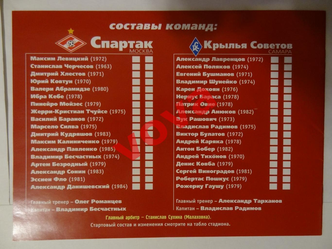 06.10.2002г. Чемпионат России. Спартак(Москва)- Крылья Советов(Самара) 1