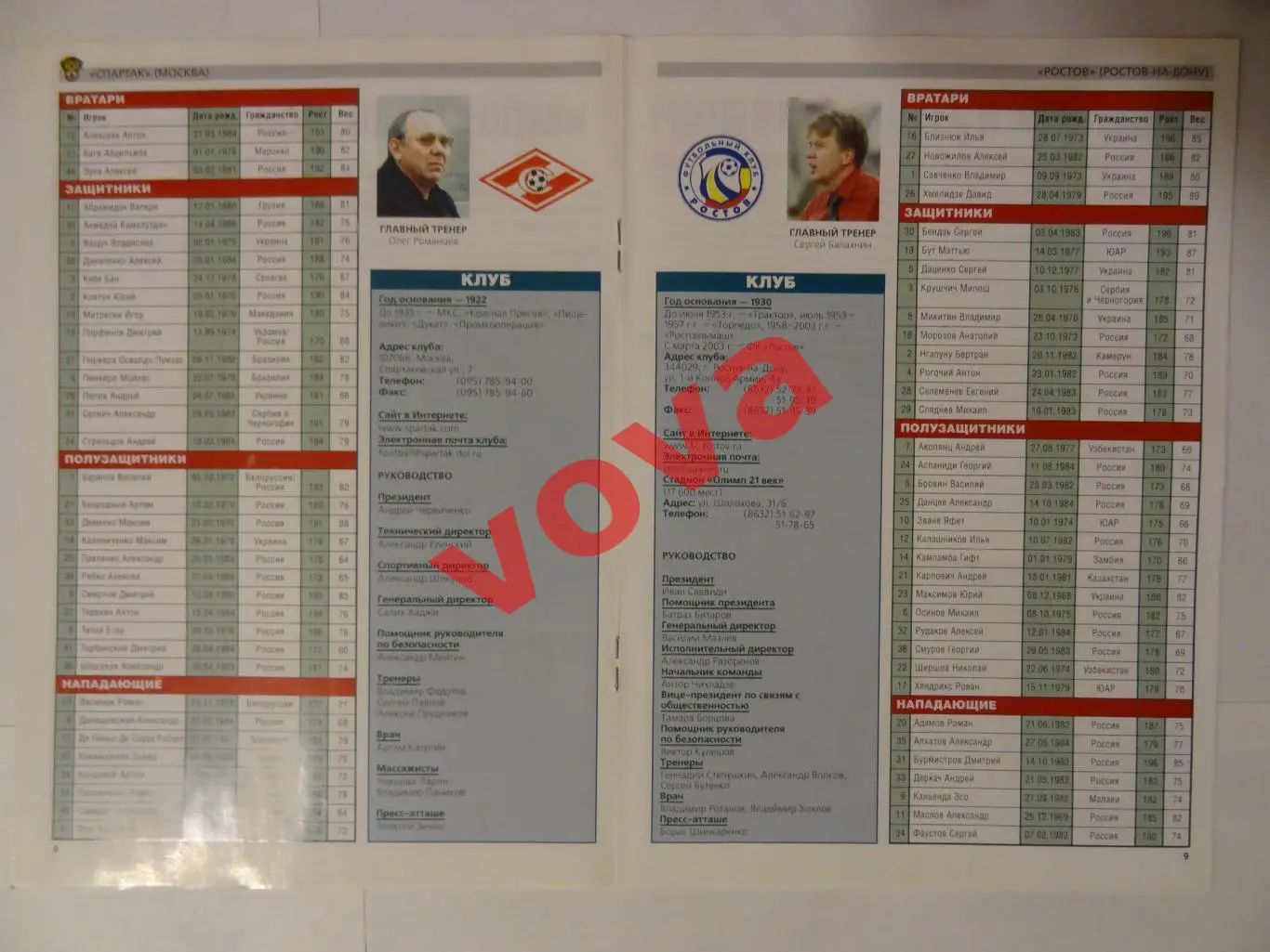 15.06.2003г. Кубок России. Финал. Спартак(Москва)- Ростов(Ростов-на-Дону) 1