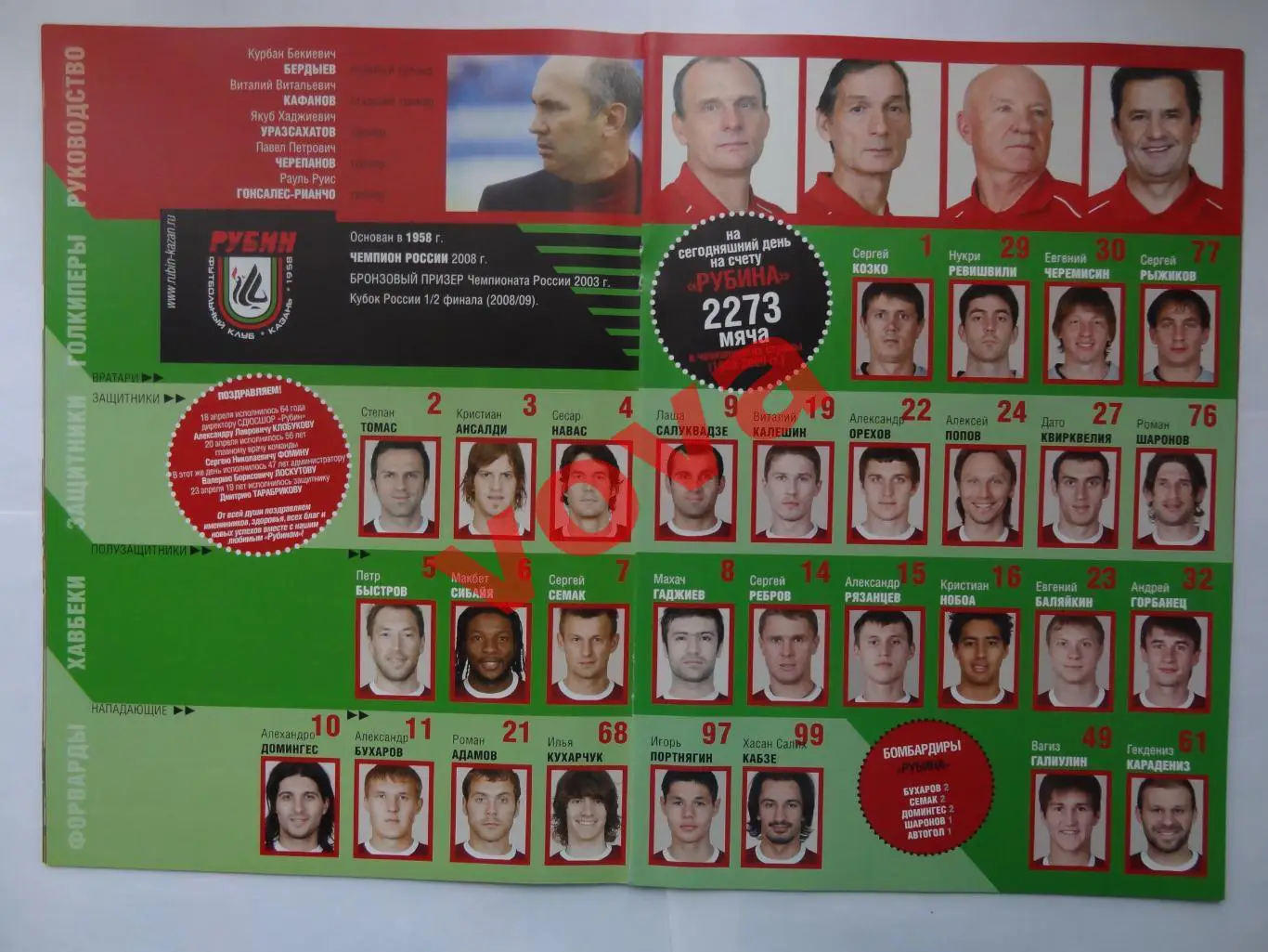 25.04.2009г.Чемпионат России. Рубин(Казань)- Спартак(Москва) 1