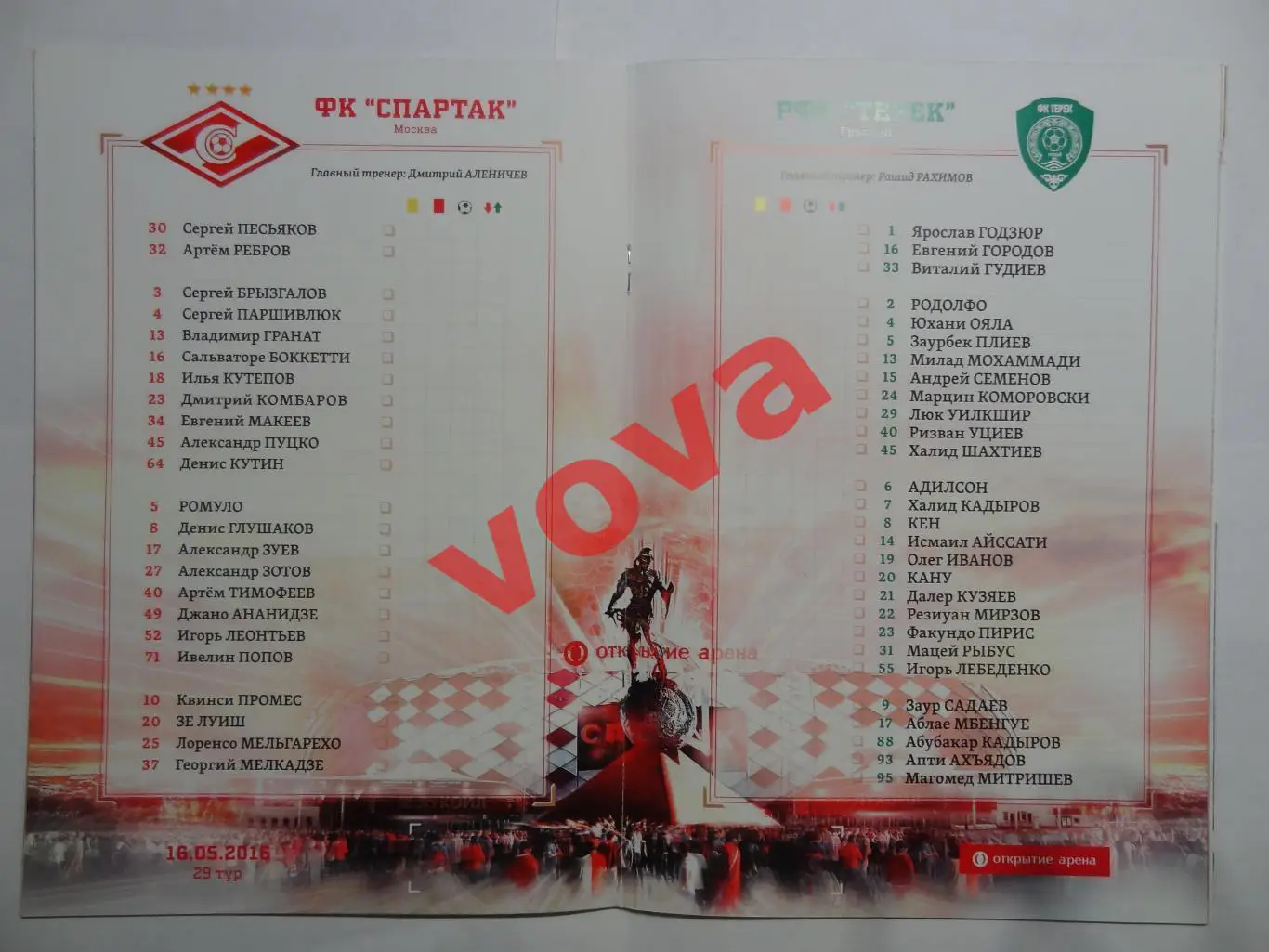 16.05.2016г. Чемпионат России. Спартак(Москва)- Терек(Грозный) 1