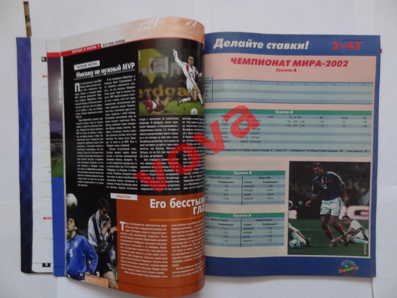 Июнь 2002г. 2х45.№ 6(15) Чемпионат Мира. Спартак, Динамо, Зенит, Локомотив и др. 6