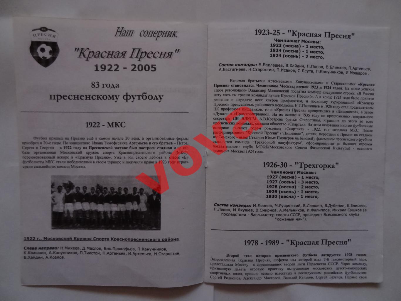 05.06.2005г.Кубок России.1/64 финала.Витязь(Подольск)-Пресня(Москва) 1