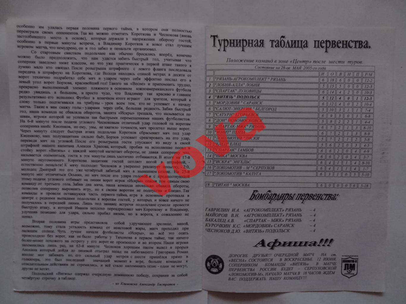 05.06.2005г.Кубок России.1/64 финала.Витязь(Подольск)-Пресня(Москва) 3