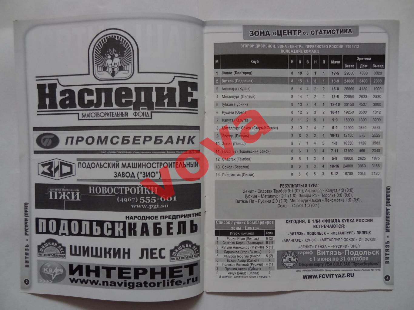 07.06.2011г.Кубок России.1/64 финала.Витязь(Подольск)-Металлург(Липецк) 1