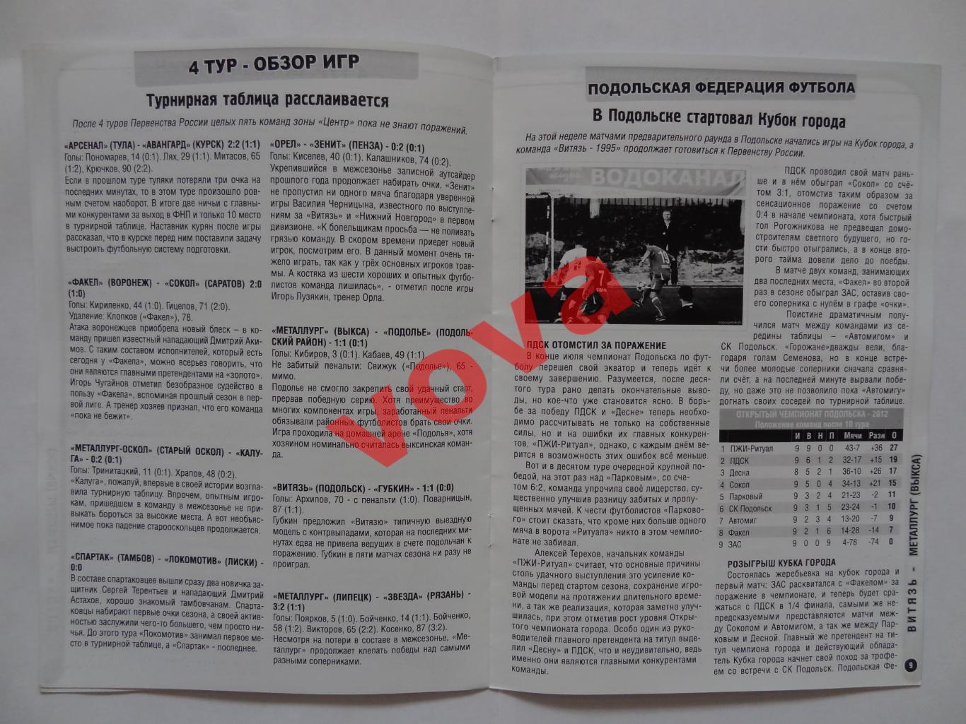 05.08.2012г.Кубок России.1/128 финала.Витязь(Подольск)-Металлург(Выкса) 4