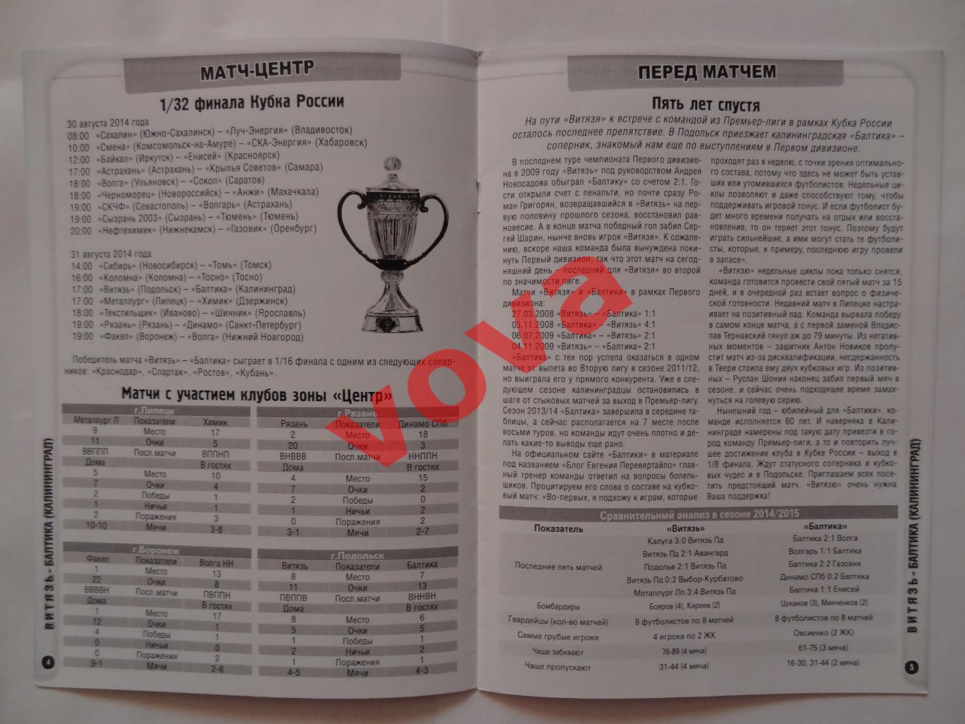 31.08.2014г.Кубок России.1/32 финала.Витязь(Подольск)-Балтика(Калининград) 2