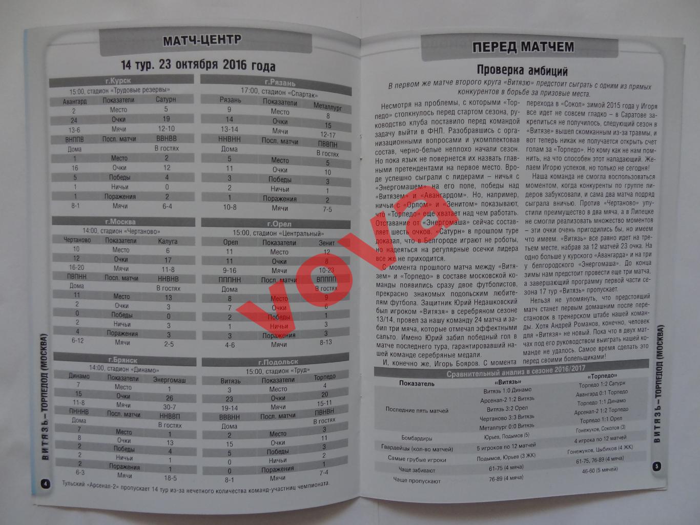 23.10.2016г.Первенство России.II дивизион.Витязь(Подольск)-Торпедо(Москва) 2