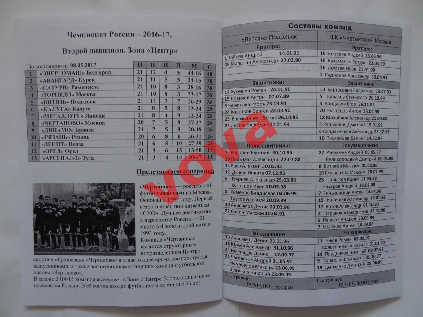 13.05.2017г.Первенство России.II дивизион.Витязь(Подольск)-Чертаново(Москва) 3