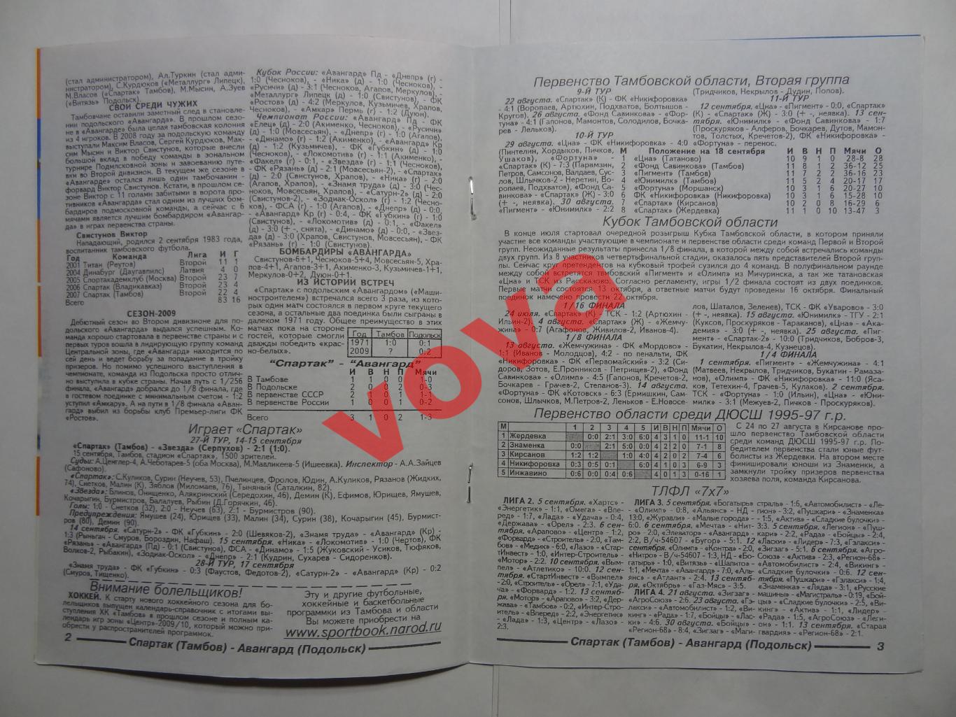 18.09.2009г.Первенство России.II дивизион.Спартак(Тамбов)-Авангард(Подольск) 2