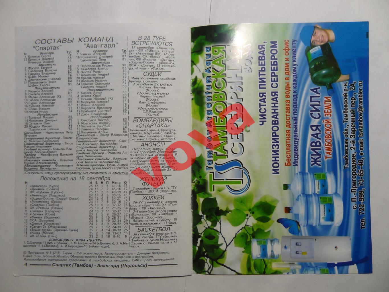 18.09.2009г.Первенство России.II дивизион.Спартак(Тамбов)-Авангард(Подольск) 3